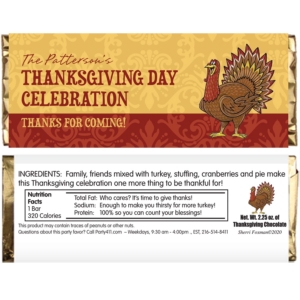 Thanksgiving Turkey Theme Candy Bar Wrapper