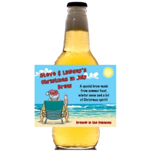 Christmas in July Theme Beer Bottle Label