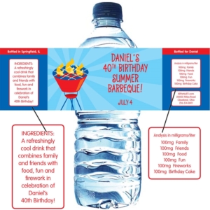 Barbecue Theme Water Bottle Label
