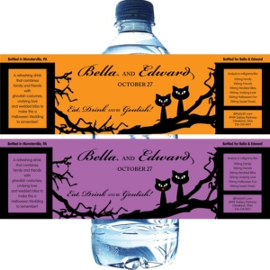Halloween Wedding Water Bottle Label