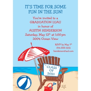 Luau Graduation Beach Invitation