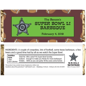 Football Texas Style Theme Candy Bar Wrapper