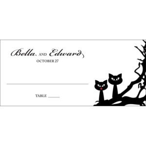 Halloween Wedding Theme Seating Card