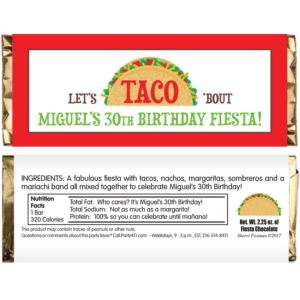 Taco Party Fiesta Candy Bar Wrappers