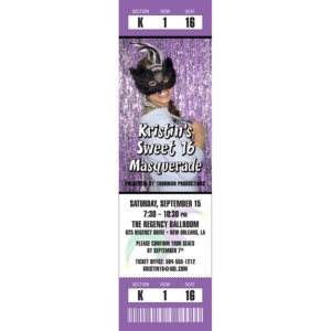 Mardi Gras Photo Ticket Invitation