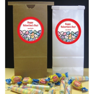 Valentine's Day Candy Hearts Party Favor Bag