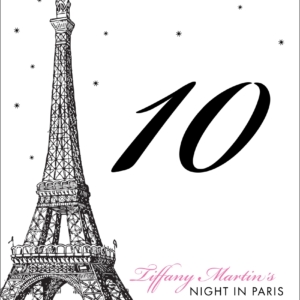 Paris Party Theme Table Number
