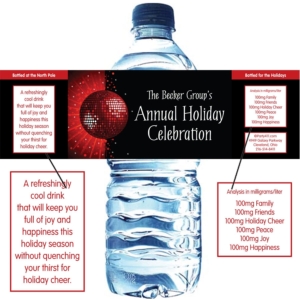 Holiday Party Water Bottle Label