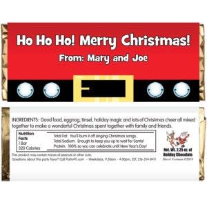 Christmas Santa Suit Theme Candy Bar Wrapper