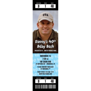 Milestone Birthday Photo Ticket Invitation