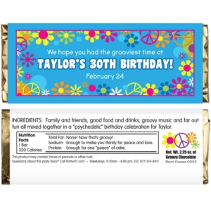 Hippie Retro Theme Candy Bar Wrapper
