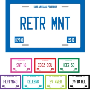Retirement License Plate Sign In Board