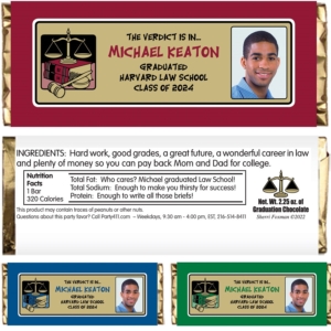 Graduation Law School Theme Candy Bar Wrapper