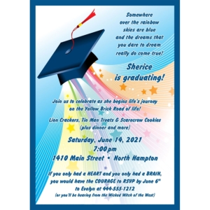 Graduation Land Of Oz Invitation