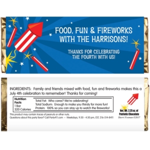 Fireworks Theme Candy Bar Wrapper