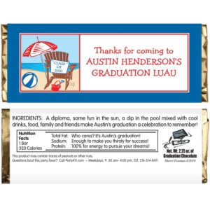Luau Graduation Beach Theme Candy Bar Wrapper