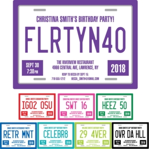 License Plate Invitation