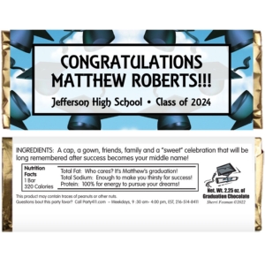 Graduation Caps Theme Candy Bar Wrapper