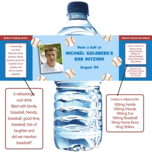 Baseball All Star Water Bottle Label
