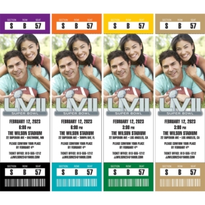 Super Bowl Team Colors Photo Ticket Invitation