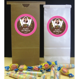 Bat Mitzvah Torah Flowers Favor Bag