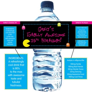 80s Water Bottle Label