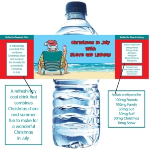 Christmas in July Water Bottle Label