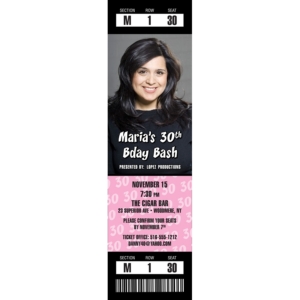 Milestone Birthday Photo Ticket Invitation for Her