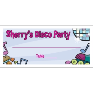 Disco Theme Seating Card