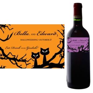 Halloween Wedding Wine Bottle Label