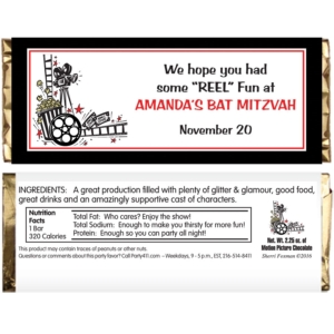 Hollywood Film Reel Theme Candy Bar Wrapper
