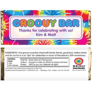 Hippie Tie Dye Theme Candy Bar Wrapper