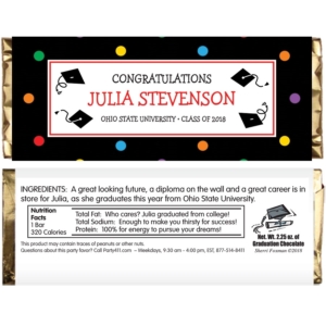 Graduation Dots Theme Candy Bar Wrapper