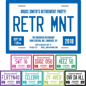 Retirement License Plate Invitation