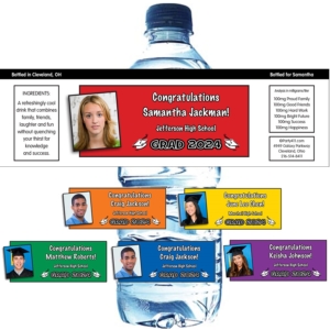 Graduation Color Choice Water Bottle Labels