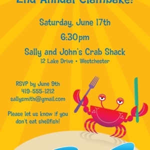 Crab and Clambake Invitation