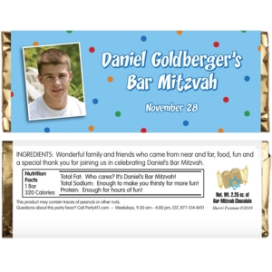 Bar Mitzvah Dots Candy Bar Wrapper