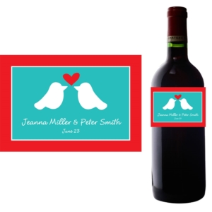 A Lovebirds Wine Champagne Bottle Label
