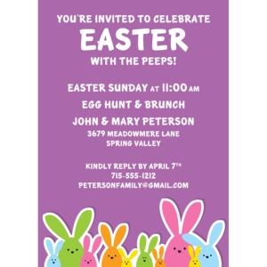 Colorful Easter Bunnies Invitation