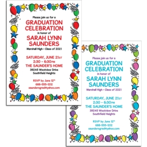 Graduation Balloons Invitation