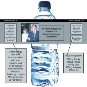 25th Anniversary Theme Bottle Label, Water