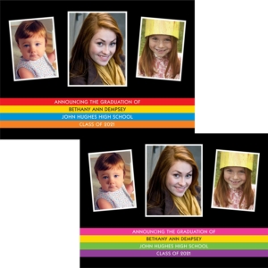 Graduation Photo Announcement, Stripes