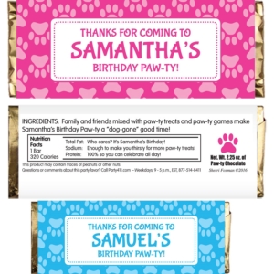 Puppy Party Theme Candy Bar Wrapper