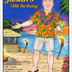 Hawaiian Shirt Guy Invitation, Add Your Face