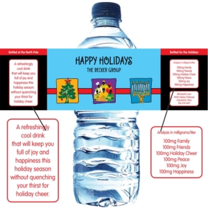 Winter Holidays Trio Water Bottle Label