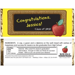 Graduation Party Blackboard Theme Candy Bar Wrapper