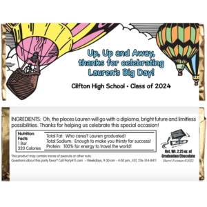 Graduation Up Up and Away Theme Candy Wrapper