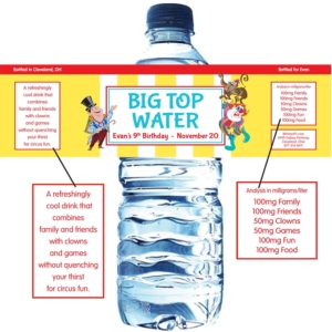 Circus Water Bottle Label