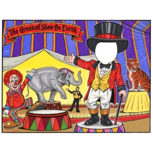 Circus Party Semi Custom Caricature Invitation