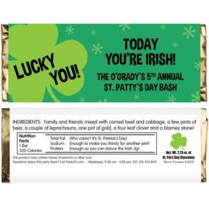 St. Patrick's Day Irish Theme Candy Bar Wrapper